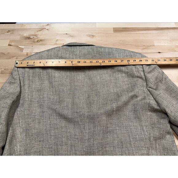VTG Stafford 44R 100% Silk Tweed Beige Cream Weave Blazer Jacket Coat - Picture 8 of 9